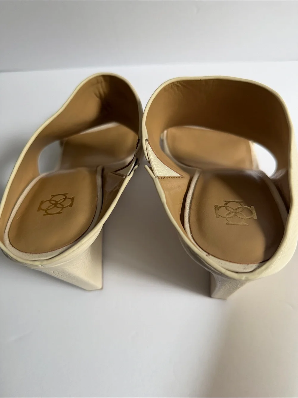 Cream Wedge Sandals with Buckle Accent 8